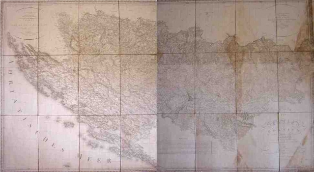 RIEDEL, ADRIAN FRANZ XAVER FLORIAN VON: MAP OF SERBIA, BOSNIA AND MUCH OF ILLYRICUM
